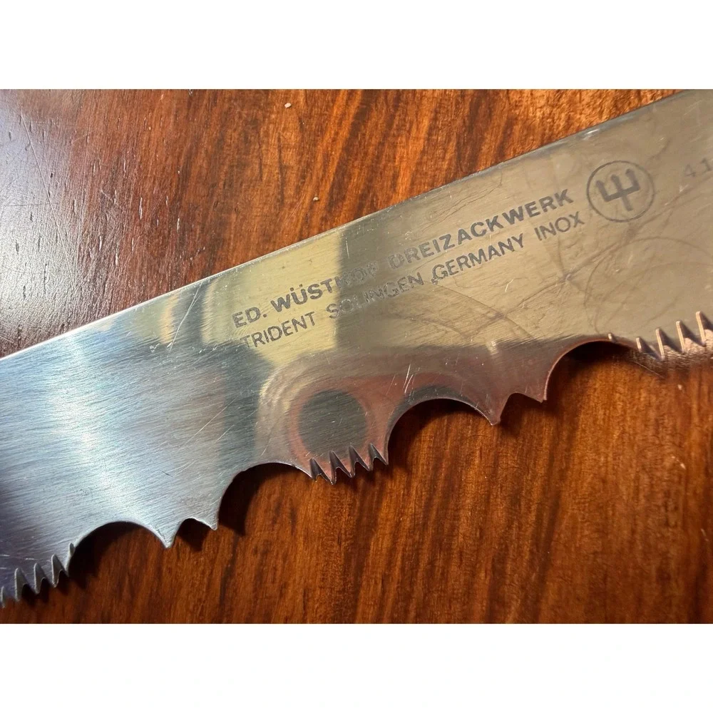 Vintage Ed Wusthof Dreizackwerk Serrated Slicing Frozen Food Knife 4191‎ 7.75